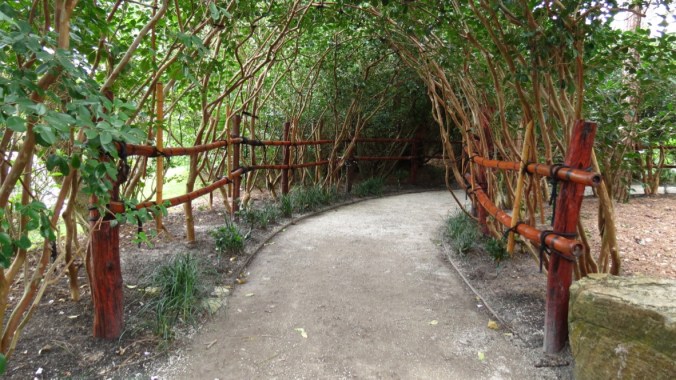 The covered path.